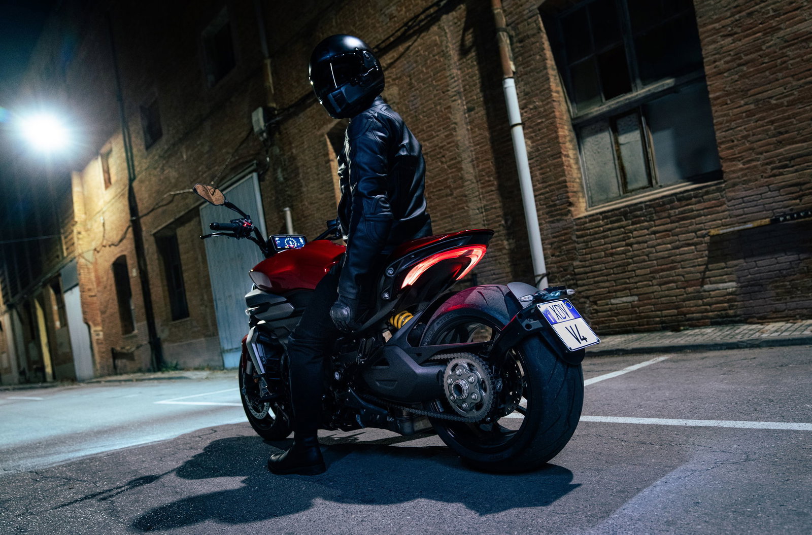 Ducati XDiavel V4 static night shot